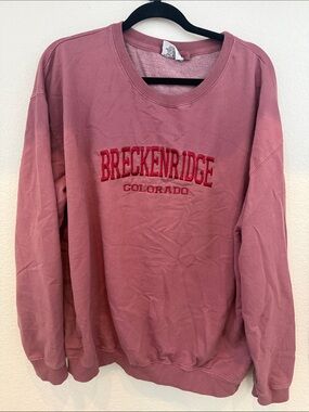 Breckenridge Embroidered Dusty Rose Crewneck Sweatshirt Size 2XL